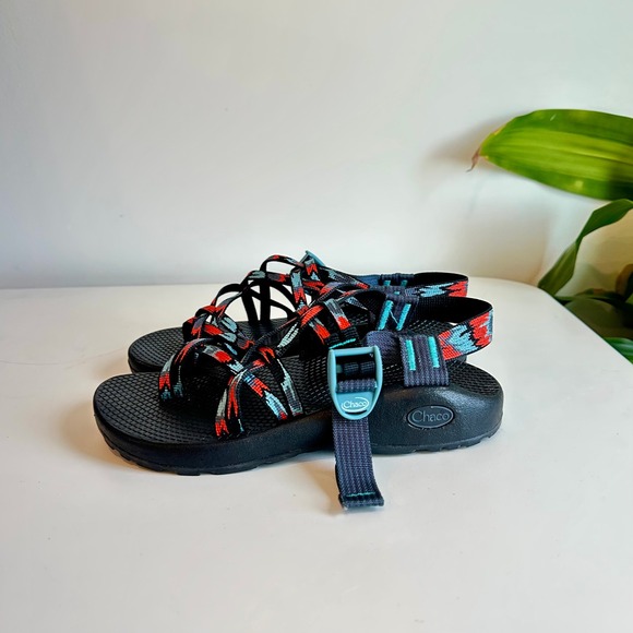 Chaco Womens ZX/2 Classic Aerial Aqua Womens Size 6 Double Strap Toe Loop PU